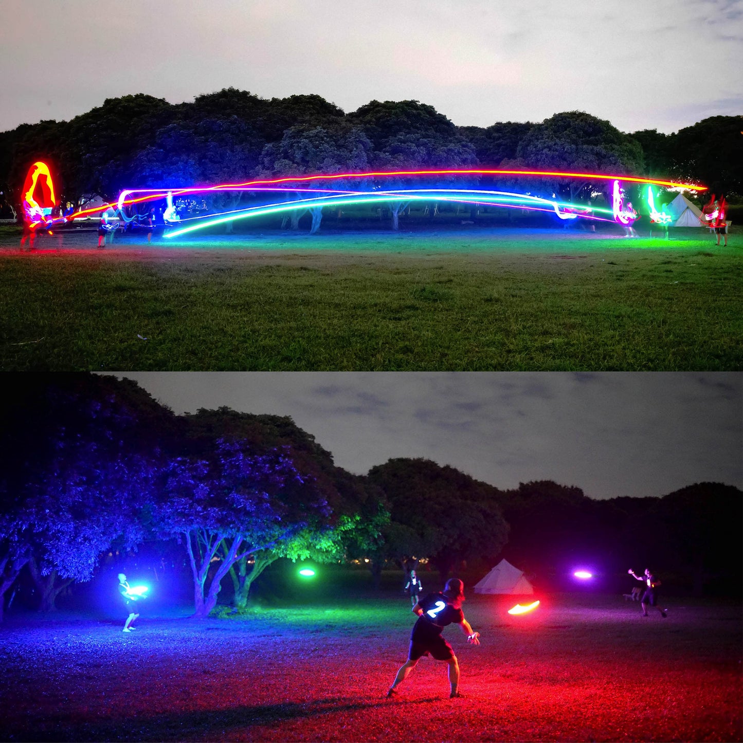 TOSY Flying Disc - 16 Million Colors RGB, Extremely Bright, Smart Modes, Camping Essentials for Teens/Kids/Adult/Men/Boys/Girls, Auto Light Up,Rechargeable, Waterproof, 175g