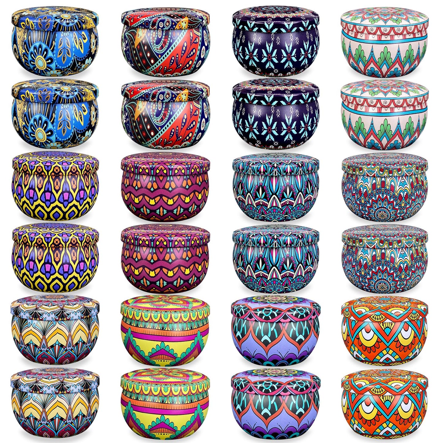 Scented Candle Set, 24 Pack Home Candles, 600 Hour Long Lasting Soy Wax Candle Set, Birthday Gift for Women with Gift Box.