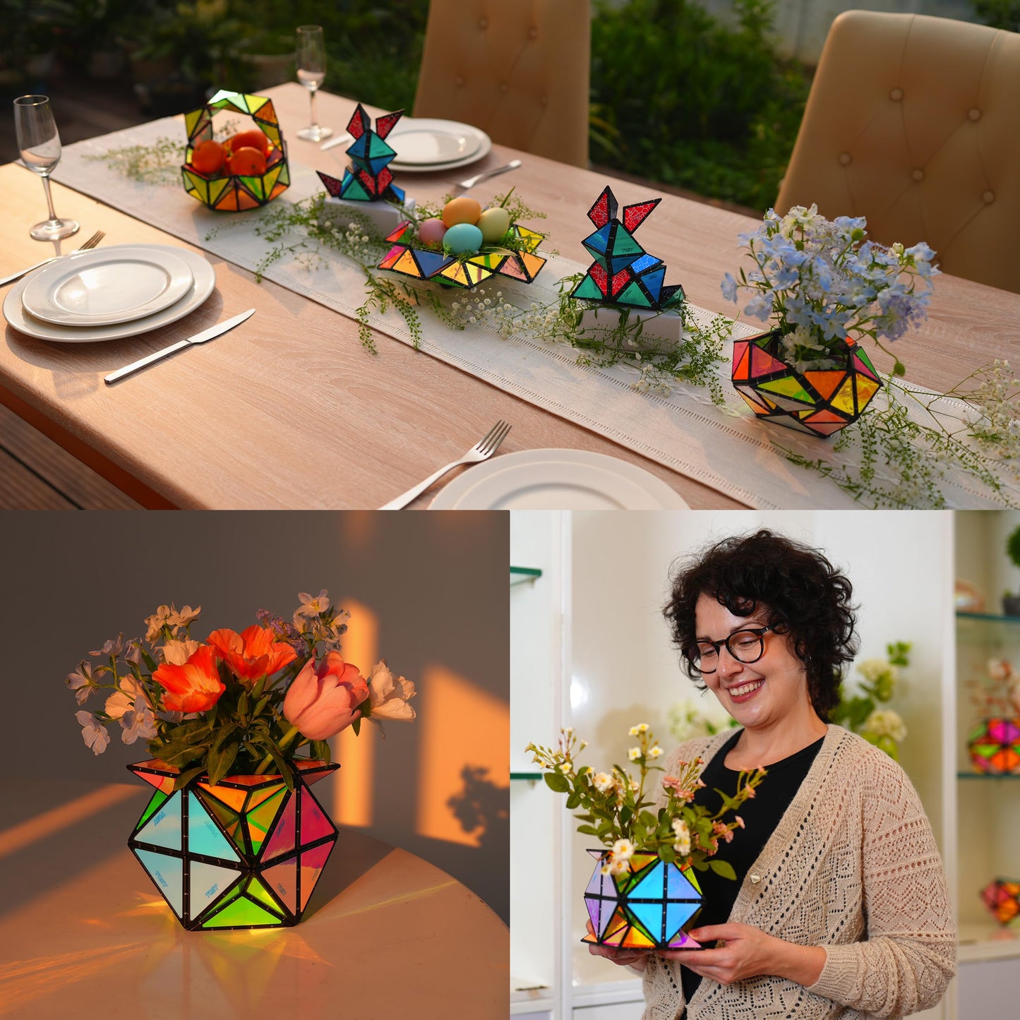 TOSY Magnet Pyramid Stone - 1 Cube Transforms into 1 Billion Shapes, 14 pcs (12 Puzzle pcs and 2 Accessories), 243 Rare Earth Magnets, Holographic Design Magnet Tiles Creative Puzzle STEM/STEAM Toy