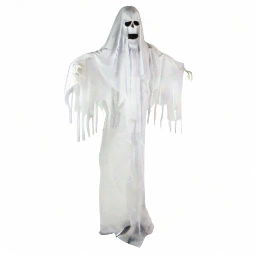 Haunted Hill Farm Life-Size Scary Talking Ghost Animatronic with Touch Activated Lights and Sound, Battery Operated Indoor or Covered Outdoor Decoration, Creepy Halloween Prop