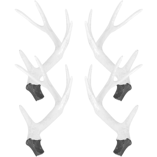 PRETYZOOM 4pcs Christmas Reindeer Antler White Deer Antler for Craft Faux Animal Horn for Headband Hair Pins Making Christmas Handcraft Accessory