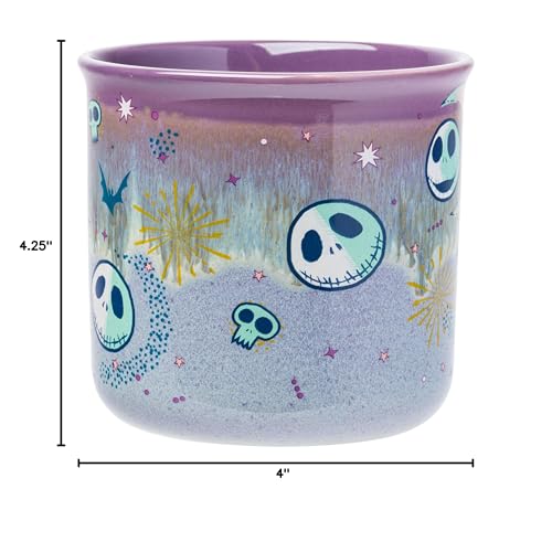 Silver Buffalo Disney Nightmare Before Christmas Jack Skellington Mystic Opulence Reactive Glaze Ceramic Camper Mug, 20 Ounces
