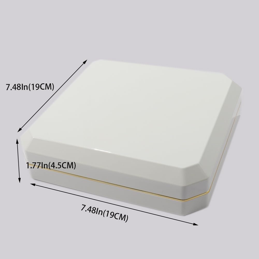 HSLFUAI Necklace Box with Led Light,Jewelry Box for Necklace,Jewelry Gift Box for Wedding, Birthday, Valentine' Day, Mother'S Day, Christmas,Black Velvet Interior Necklace Box(Blue)