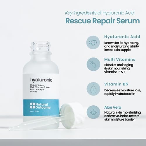 Hyaluronic Acid Serum for Face | Anti-Aging Facial Serum with Vitamin b5 | Reduces Fine Lines and Wrinkles | Moisturizing and Hydrating Rescue Repair Skin Care Serum | 1 Oz
