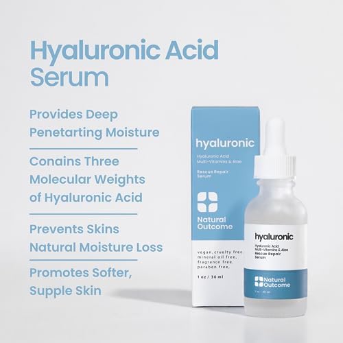 Hyaluronic Acid Serum for Face | Anti-Aging Facial Serum with Vitamin b5 | Reduces Fine Lines and Wrinkles | Moisturizing and Hydrating Rescue Repair Skin Care Serum | 1 Oz