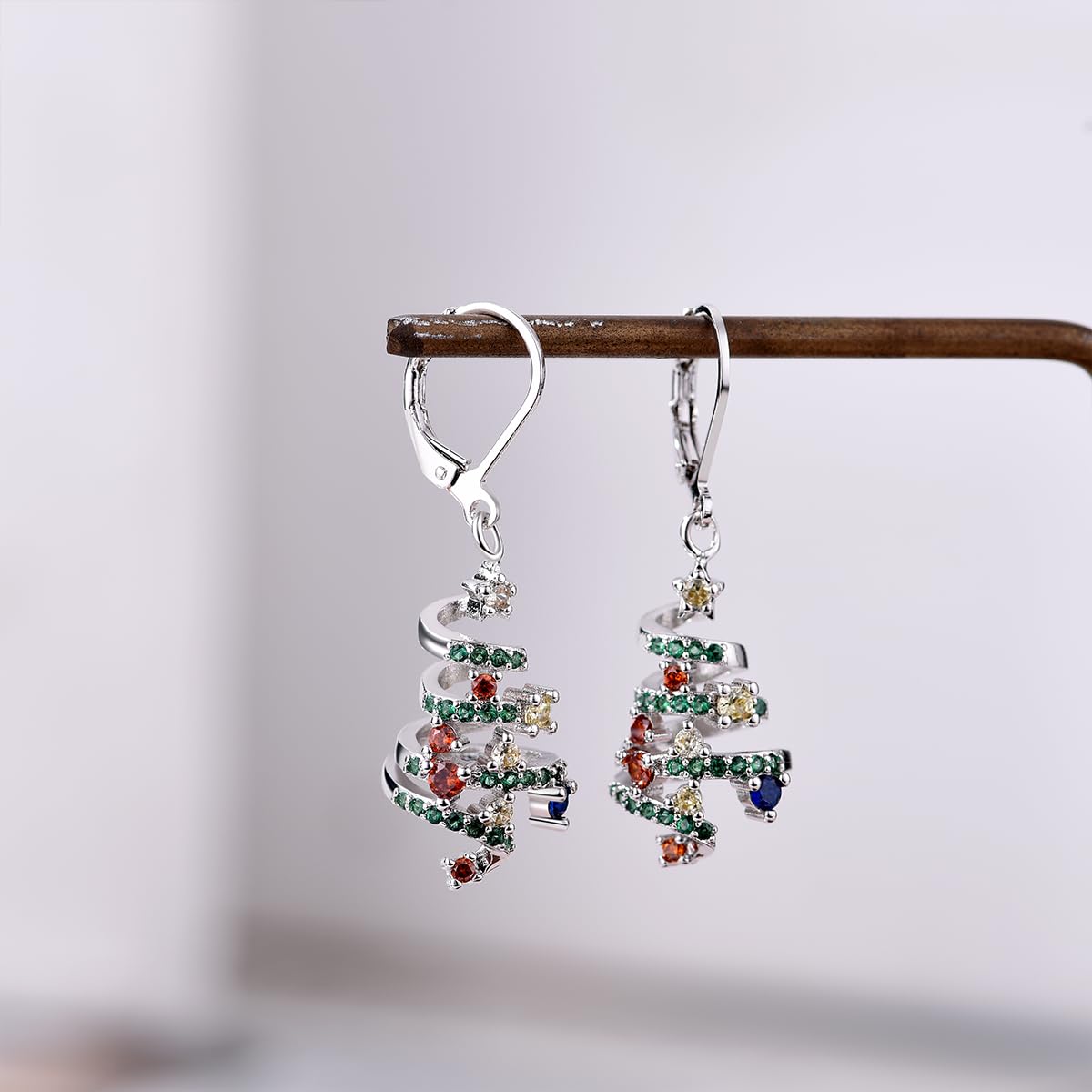 TALYKONG Christmas Earrings Christmas Tree Earrings for Women Dangle Leverback Christmas Holiday Winter Xmas Jewelry for Women (christmas tree)
