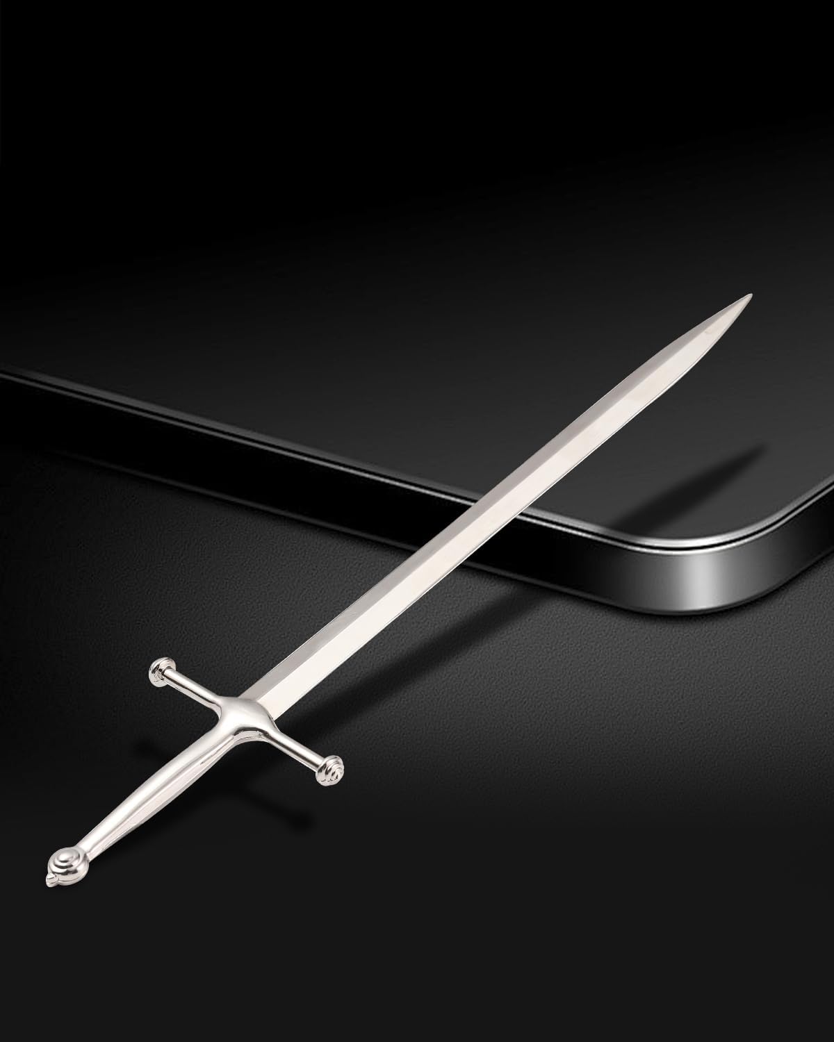 Letter Opener Envelope Slitter Mail Opener Tool Sword Letter Opener Vintage Decorative Letter Opener Knife Desks Decoration Silver Ergonomic Grip Handle Office Mail Supplies