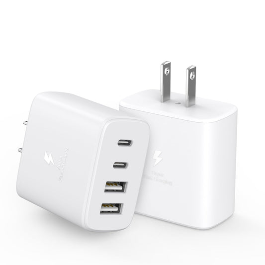 iPhone 16 Charger Cube Block,40W 2Pack 4Port PD USB C Charger Block Power Adapter+QC Wall Charging Plug Fast Charging Cube Multiport Brick for iPhone 16 Pro Max/iPhone 15/14/13/12/iPad Pro/Air/Samsung