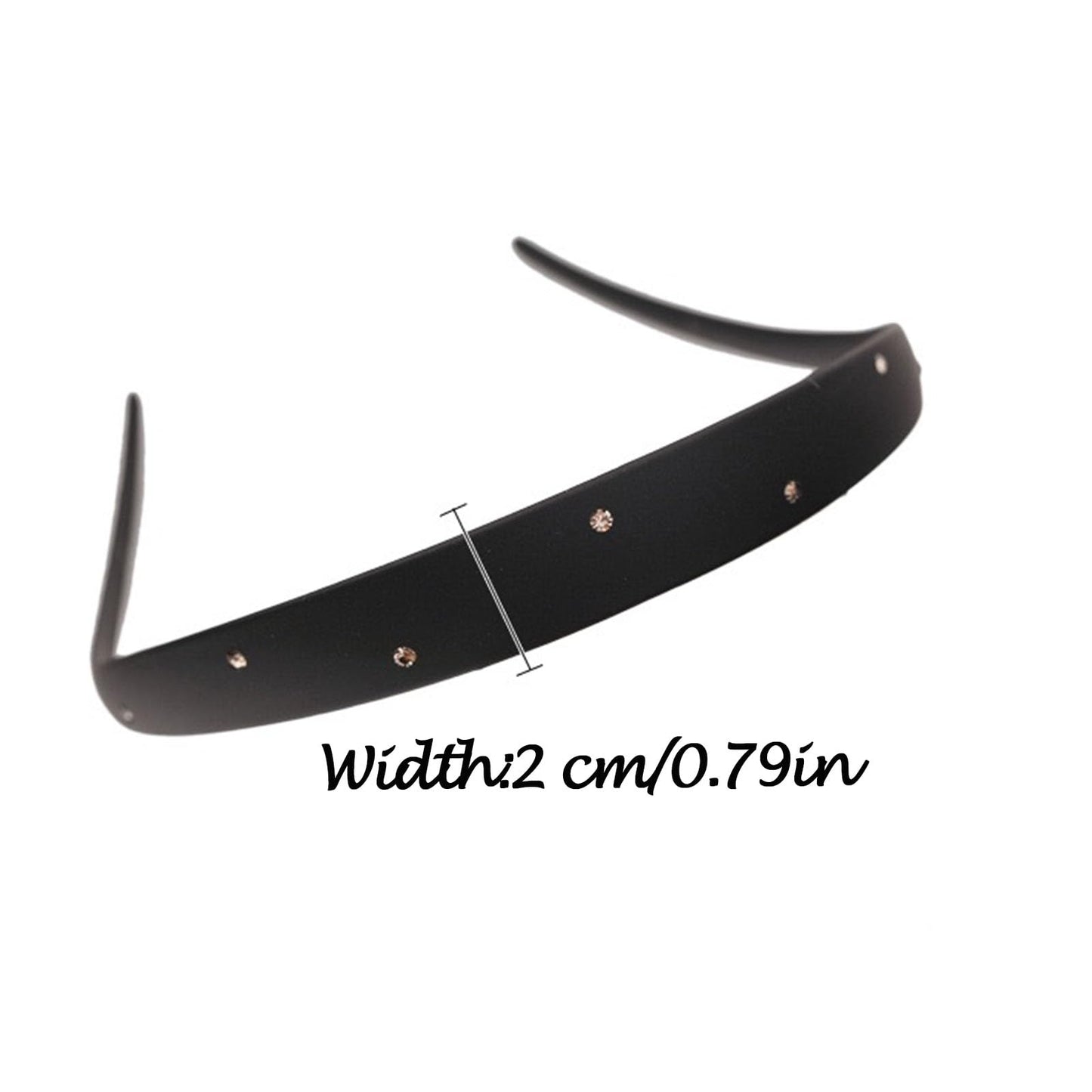 KOVOLITU 2 Pack Rhinstone Plastic Plain Headbands for Women, Headband Designed for Eyewear, Fashion Skinny Headbands with Teeth(Purple,Dark Blue)