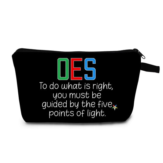 MoCaliduccious OES Star Print Makeup Bag Travel Cosmetic Pouch Organizer Birthday Gift Idea and Holiday Festival Present for Women Men OES Star Motto Makeup Pouch (Black)