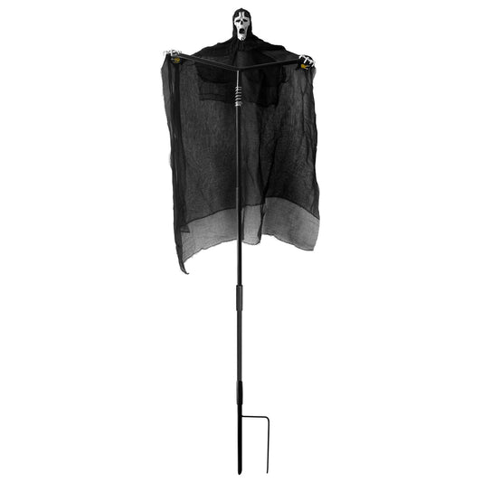 Flerigh Ghost Scarecrow Outdoor Bird Control with Glowing Eyes and Sounds, 2-in-1 Garden Scarecrow Halloween Decoys to Scarer Birds Away for Farm, Chicken Coop, House Protection