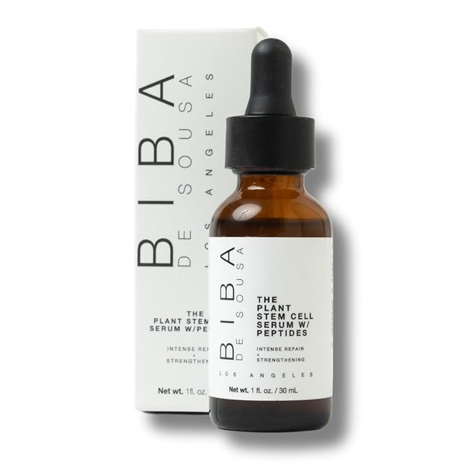 Biba De Sousa The Plant Stem Cell Peptide Serum - Intense Repair, Hydration & Youthful Glow with Plant Peptides, Hyaluronic Acid, Antioxidants, Vit B5 (1oz)