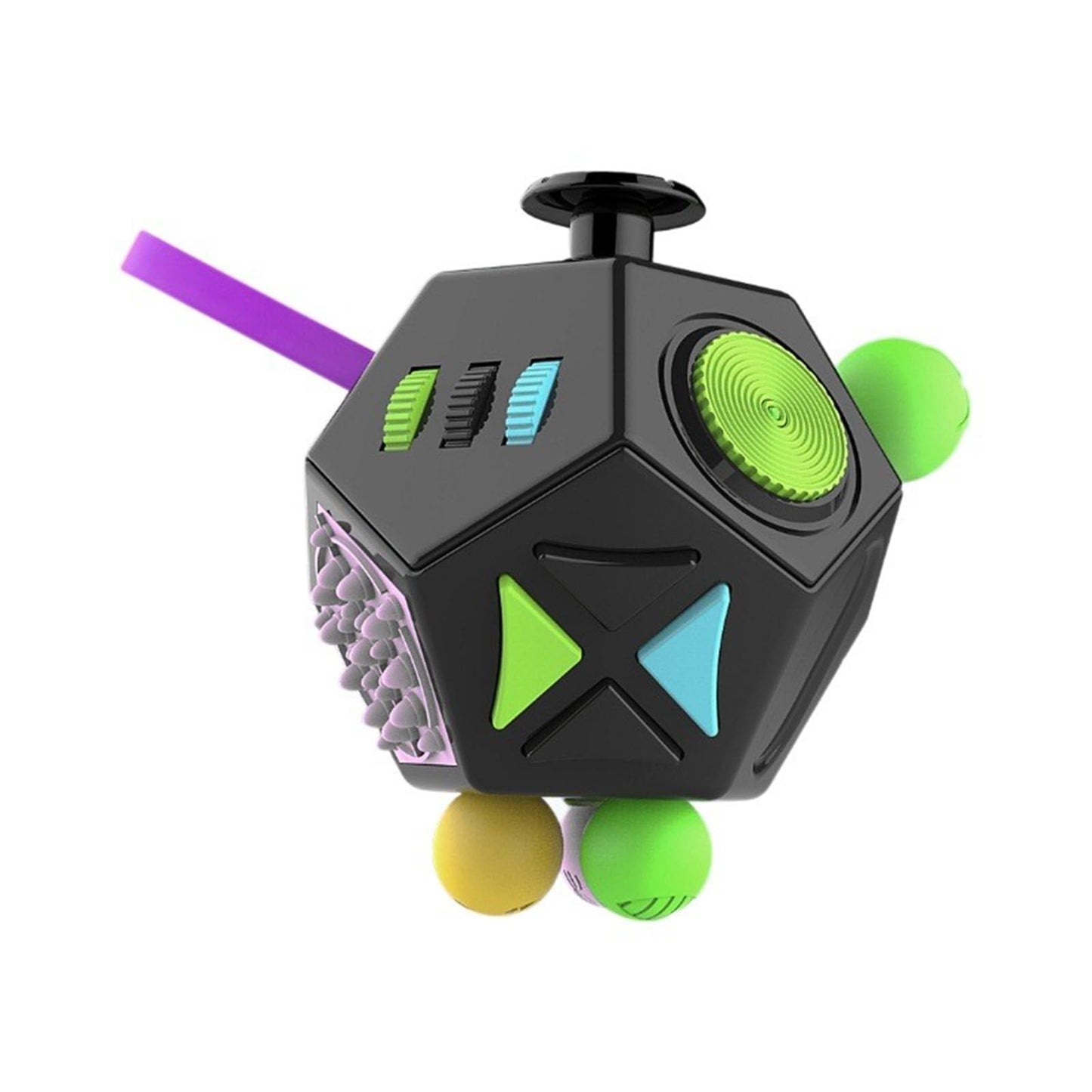 New Fidget Toy Cube 4 Pack Creative Rotating Cube and 12-Sided Mini Cube Relieves Stress and Anxiety Anti Depression Focus Travel Toy Cube For Children and Adults Stocking Christmas Idea Stuffer Gifts