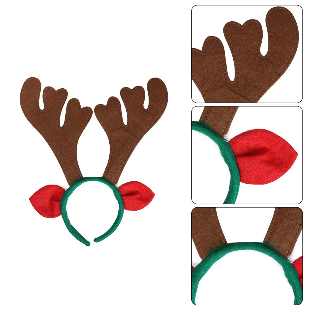 Max Fun 16Pcs Christmas Reindeer Antlers Headband Deer Antler Headbands for Christmas Holiday Photo Booth Props Kid's Party Favors