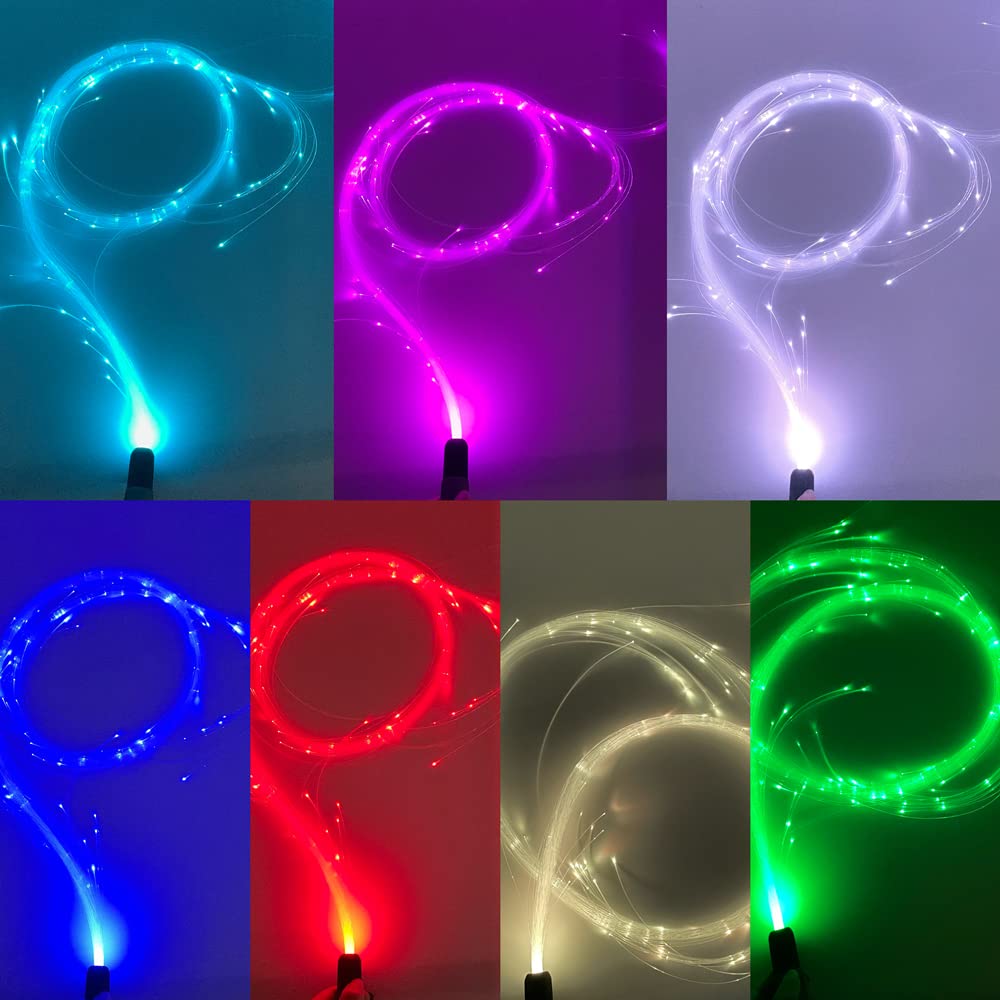 SATUMIKO Space Whip (7 Colors 23 Modes) Led Fiber Optic Whip Rave Toy,EDM Events,Dance Festival