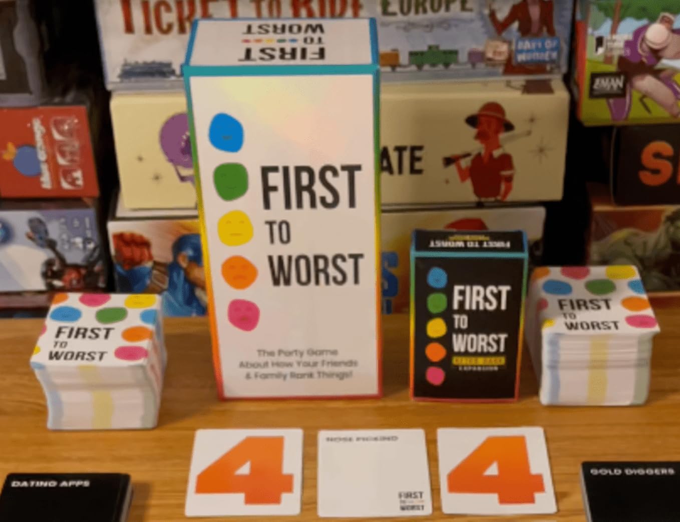 FIRST TO WORST Party Game - The Card Game About How Your Friends and Family Rank Things - for Kids, Tweens, Teens, College Students, Adults, Families, Groups and Fun Parties with Polarizing Priorities
