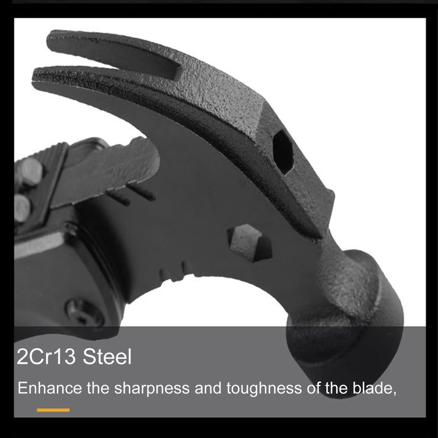 Multitool 9 in 1 Hammer Multifunctional Outdoor Hunting Kit Christmas Gifts for Emergency Unique Portable Escape,Travel,Family Mini Camping Gear Survival Tool for Dad Boyfriend Men,Black