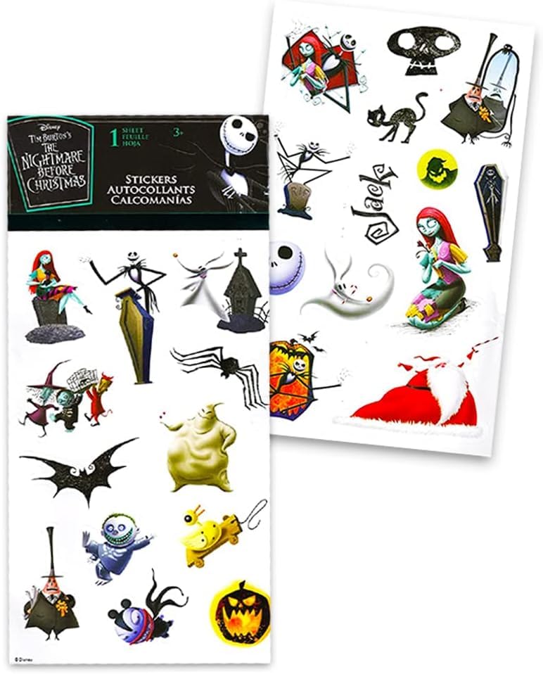 Nightmare Before Christmas Backpack Set - Bundle with 16" Jack Skellington Backpack, Water Bottle, Stickers, and More | Nightmare Before Christmas Backpack for Kids