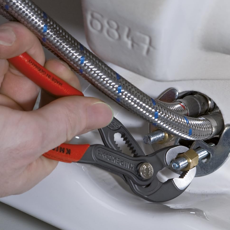 KNIPEX Tools - Cobra Water Pump Pliers (8701125), 5-Inch,Red and Silver