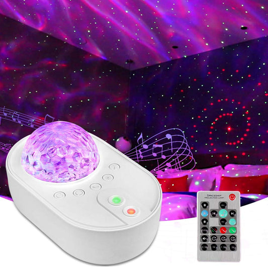 Galaxy Star Night Light Projector LED Ocean Wave Bluetooth Music Speaker with Remote Control for Bedroom, Home, Room Decor