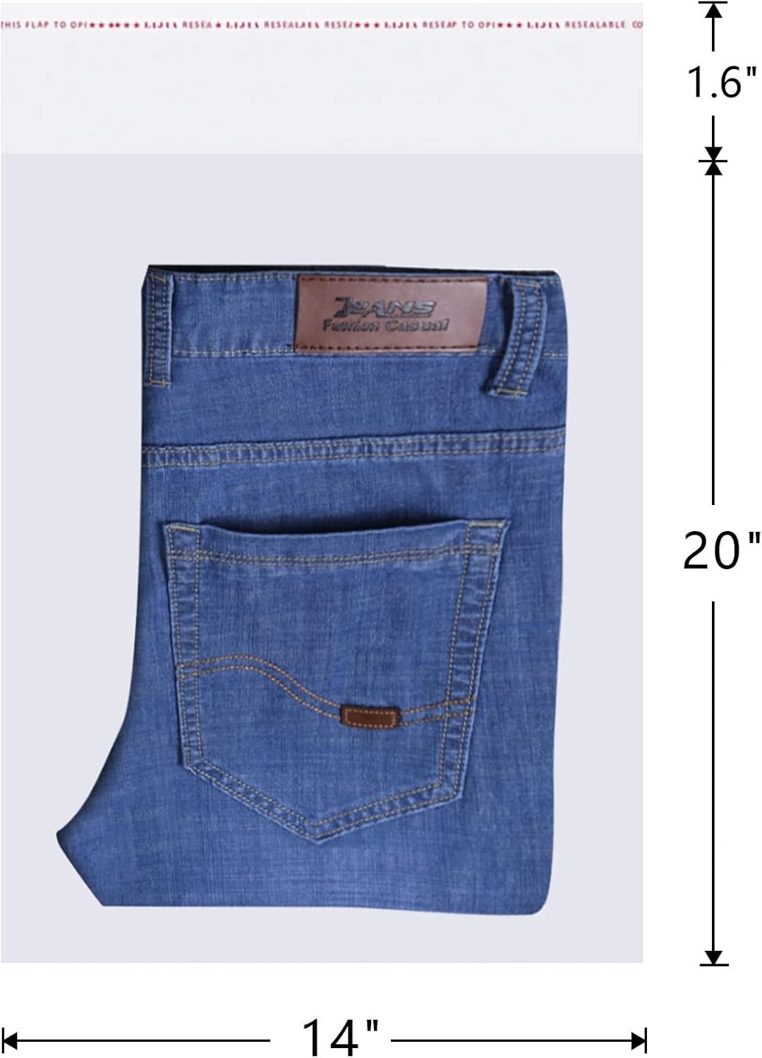 14" x 20" Clear Poly Bags 100pcs Plastic Cellophane Bags Self Adhesive Cello Bags 1 Mil for Clothing T-Shirt Gifts