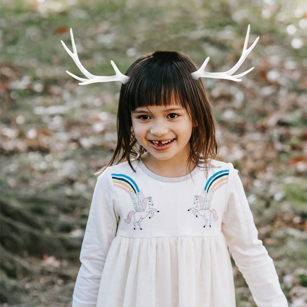 PRETYZOOM 4pcs Christmas Reindeer Antler White Deer Antler for Craft Faux Animal Horn for Headband Hair Pins Making Christmas Handcraft Accessory