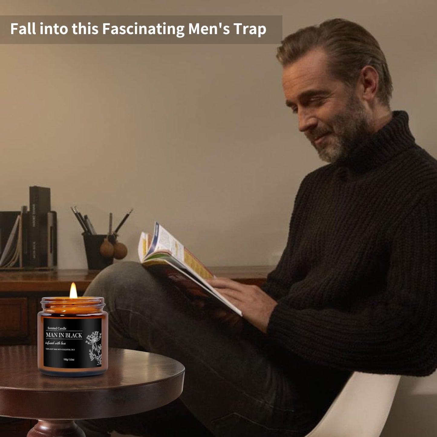 Scented Candle Set | Men Candle Set - 6 Pack Candles for Home Scented, Aromatherapy Candle for Men,150 Hour Burn Time, Masculine Candles Gifts for Birthday, Father's Day