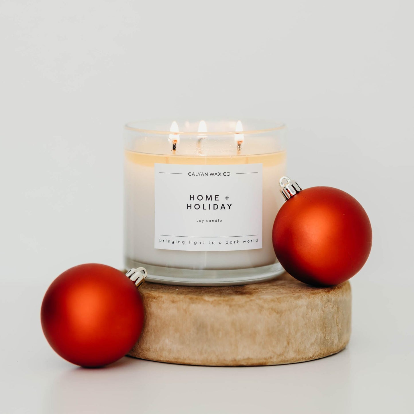 Calyan Wax Co. 3 Wick Candle, Home + Holiday Scented Candle, 43 Hour Burn Time, 3 Wick Soy Candles, Non Toxic & Vegan Soy Wax, Glass Jar Scented Candles, 14.9oz