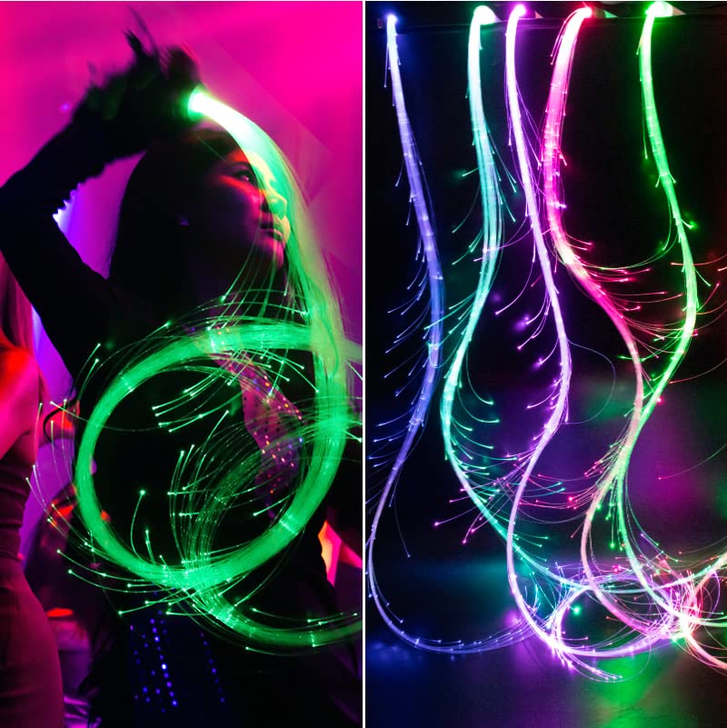 SATUMIKO Space Whip (7 Colors 23 Modes) Led Fiber Optic Whip Rave Toy,EDM Events,Dance Festival