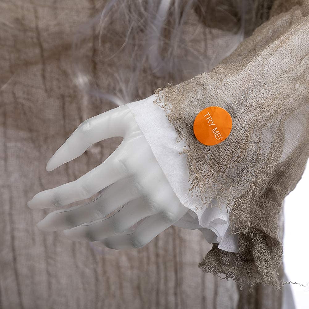 HollyHOME Animated Hanging Ghost with Glowing Head and Creepy Sounds Female Ghost Halloween Decorations Outdoor Haunted House Prop Decor 48 Inch