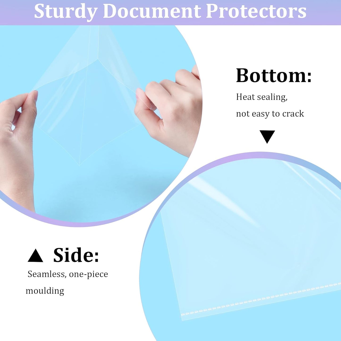 200 Pack No Holes Sheet Protectors 8.5 x 11 Inch Letter Size Page Protectors for Documents, Prints, Top Loading Heavyweight Clear View Plastic Sleeves for Papers, Artworks, Photos