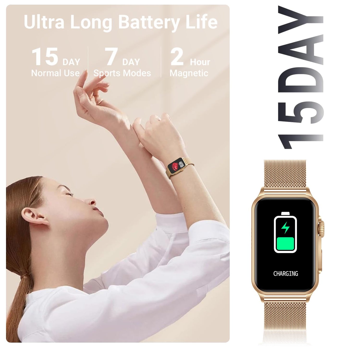 FITVII Nexa Fitness Tracker Answer/Make Calls, Smart Watch with Blood Pressure, Blood Oxygen, 24/7 Heart Rate Monitor, 120+ Sport Mode Activity Tracker with Step Counter, Sleep Tracker for Women Men