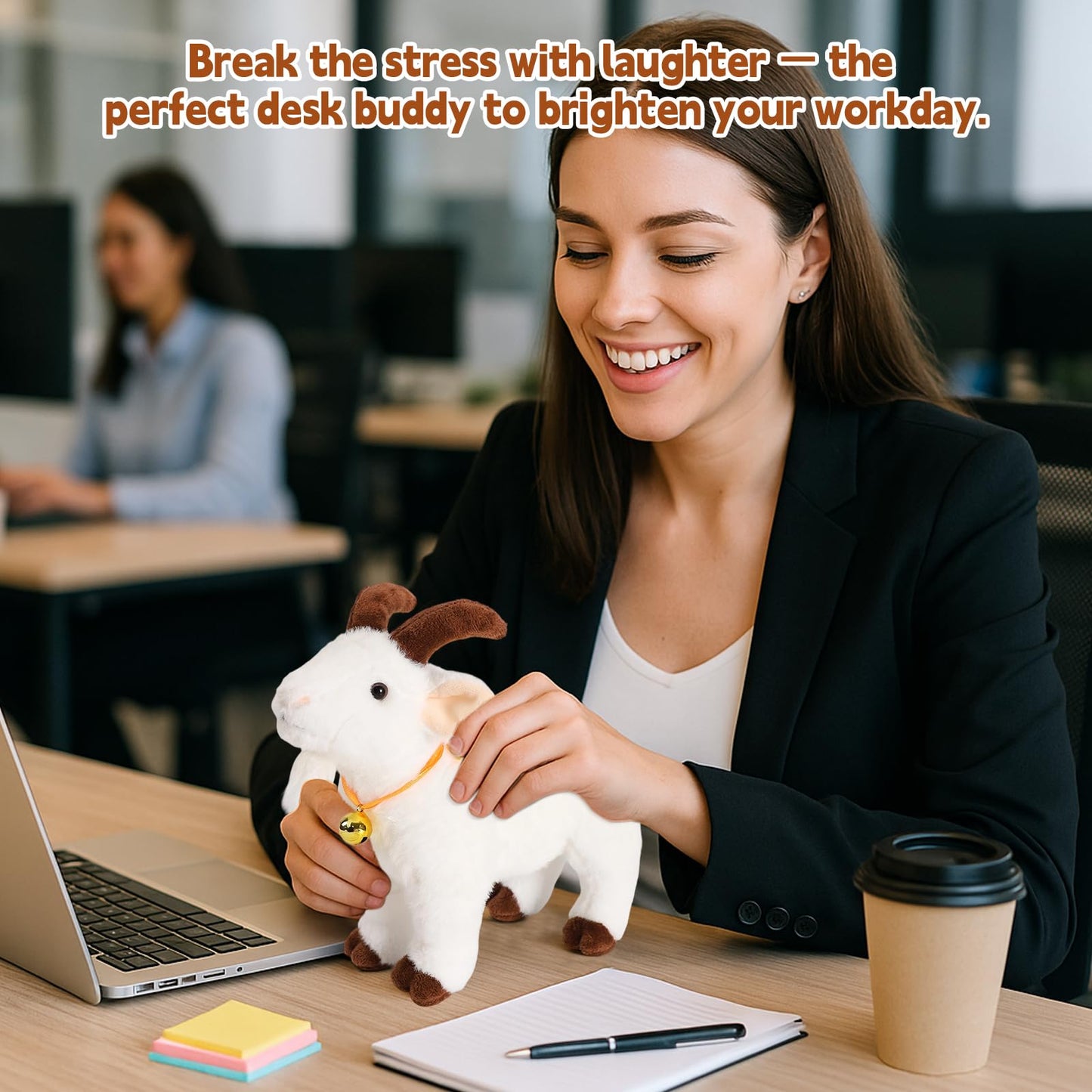 Freetoes Screaming Goat Toy,Goat Stuffed Animal Plush Desk Toy,Makes Fun Screaming Goats Sounds,Funny Gag Gifts for Men Women,Weird Things Office Pranks Stuff for Adults,Prank Noise Maker