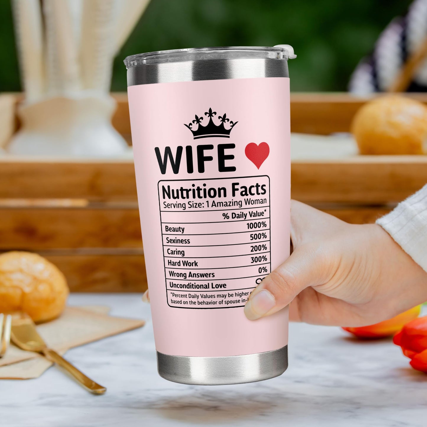 KatAndNat Gifts for Wife from Husband - Wife Gifts - Wedding Anniversary for Women, Birthday, Mothers Day, Christmas Gift for Her - Romantic Gift for Her - 20 Oz Pink Tumbler