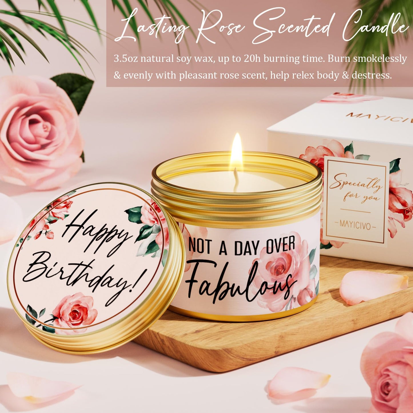 Birthday Gifts for Women Friendship, Rose Relaxing Spa Gifts Basket Set for Women, Self Care Gift Unique Happy Birthday Gifts Idea for Mom Her Best Friend Sister Wife Girlfriend Coworker Teacher Nurse
