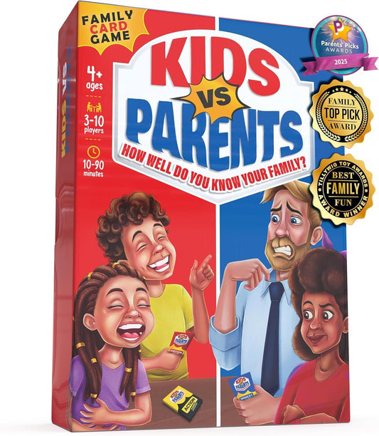 Kids VS Parents – A Hilarious Family Game with Conversation Starters & Fun Challenges – Card Game for Kids, Teens & Adults | Perfect for Game Night, Travel, or Gifts