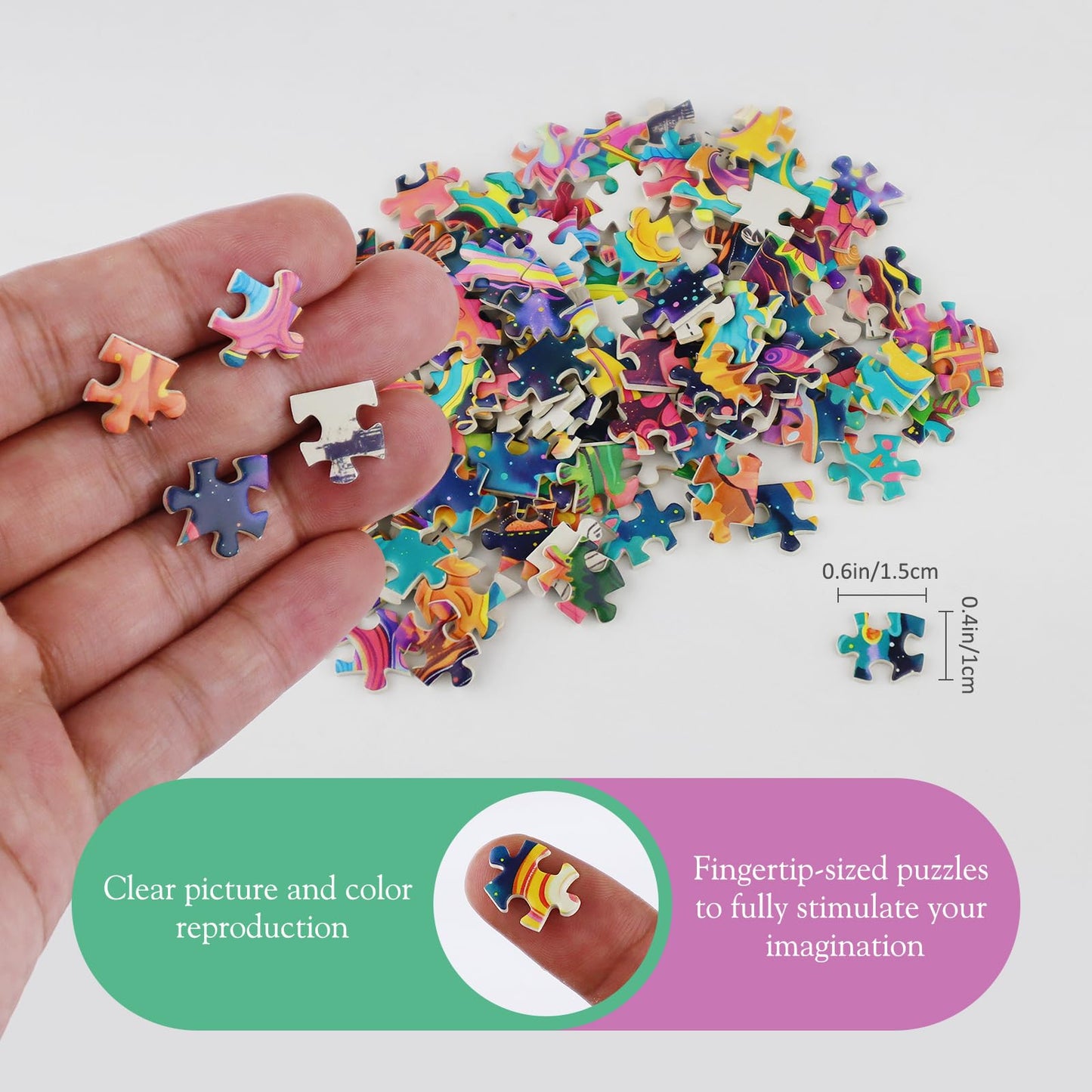 MISITU Small Jigsaw Puzzles for Adults Challenging Puzzle Small Puzzles Mini Jigsaw Puzzles 150 Pieces Micro Tiny Puzzle Art Puzzles Travel Puzzle Astronauts 6 x 4 Inches, 4 Packs