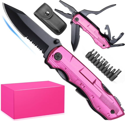 Gifts for Women Wife Mom Sister - Mothers Day Gift, Birthday Gift for Woman Girlfriend - Stocking Stuffers for Women, Womens Gifts for Christmas - Womens Stocking Stuffers, Pin'k Multitool Knife