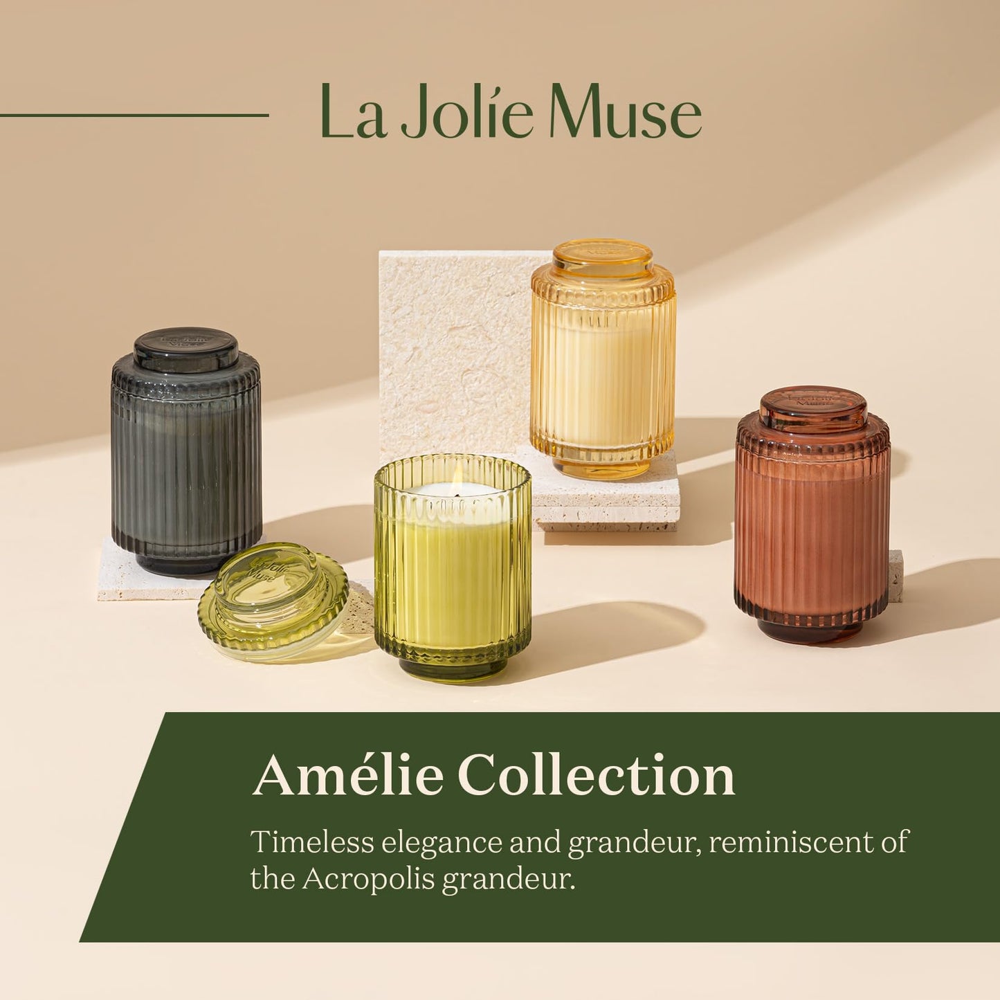 LA JOLIE MUSE Fir & Cedarwood Candle, Scented Candles for Home, Holiday Candle Gifts for Women&Men, Natural Soy Candles, Luxury Jar Candle, Starlit Golden Fir, 11oz