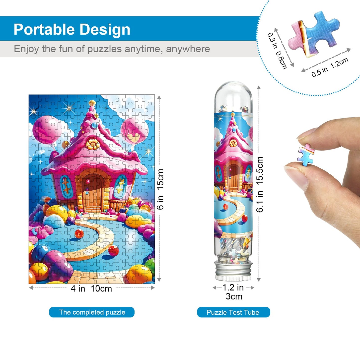 Mini Jigsaw Puzzles for Adults (8 Packs) PCS Puzzle with Reference Blueprint, Micro Puzzle, Comes with Tweezers for Small Puzzles, Suitable As a Gift (8 Packs - 4)