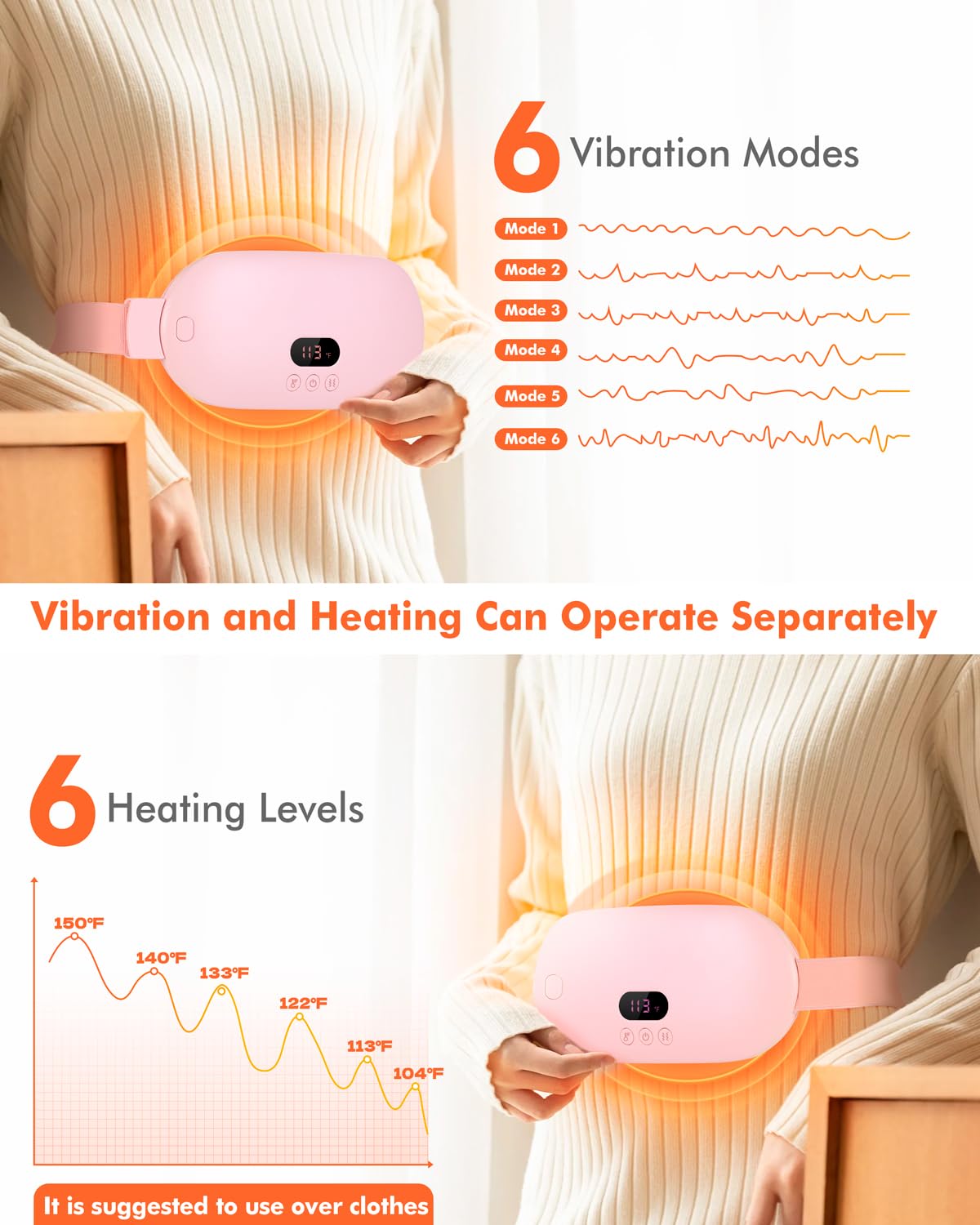 Stocking Stuffers for Women Portable Heating Pad for Period Cramps Cordless Electric Menstrual Heating Pad for Cramp Relief Travel Idea Christmas Gifts for Women Her Mom Teens Girls Mother