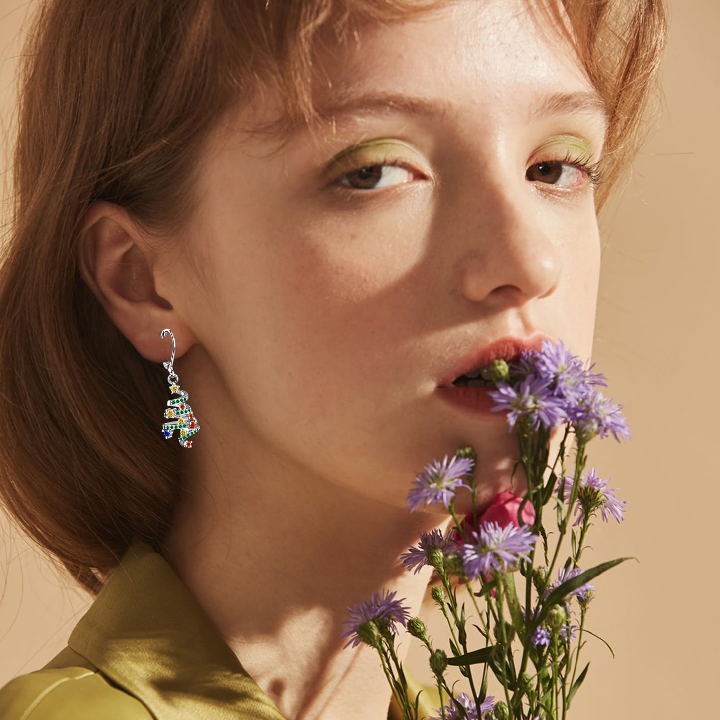 TALYKONG Christmas Earrings Christmas Tree Earrings for Women Dangle Leverback Christmas Holiday Winter Xmas Jewelry for Women (christmas tree)