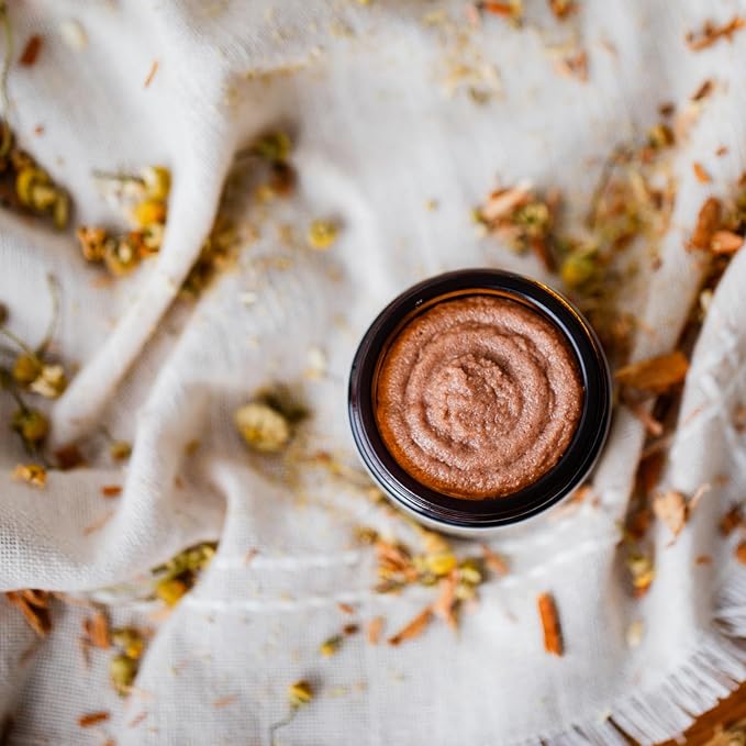 Emulsified Face Sugar Scrub, Organic squalane oil/Castor oil: Chamomile & White Willow Bark, Rhassoul Clay, Kokum Butter, Manuka Honey-Gentle exfoliant: Dry/Sensitive/Acne-Prone (CLARIFY)