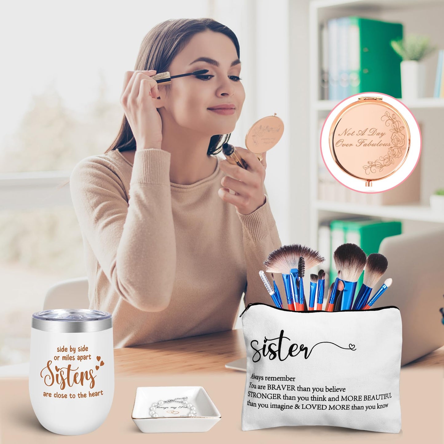 Sister Birthday Gifts, Sisters Gifts from Sister, 9PCS Unique Gift for Sisters Gift Baskets Ideas for Christmas, Birthday, Mothers Day, Valentines Day