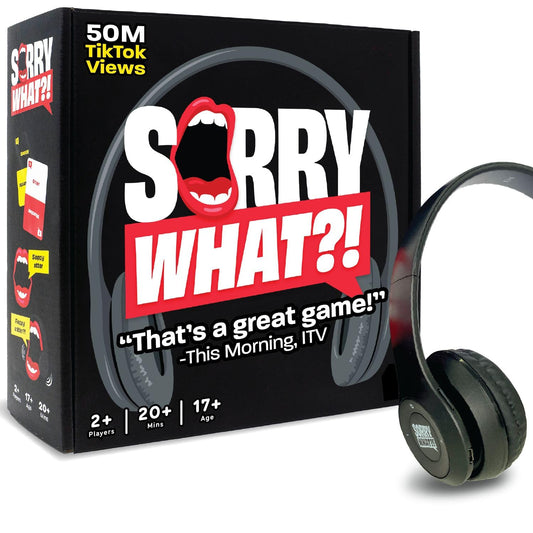 Sorry What Game - Uncensored Lip Reading Party Games for Adults - Based On The Headphone Challenge TikTok Trend - 2+ Players 40,000 Funny Phrase Combos - Card Games for Adults & Friends (Ages 17+)