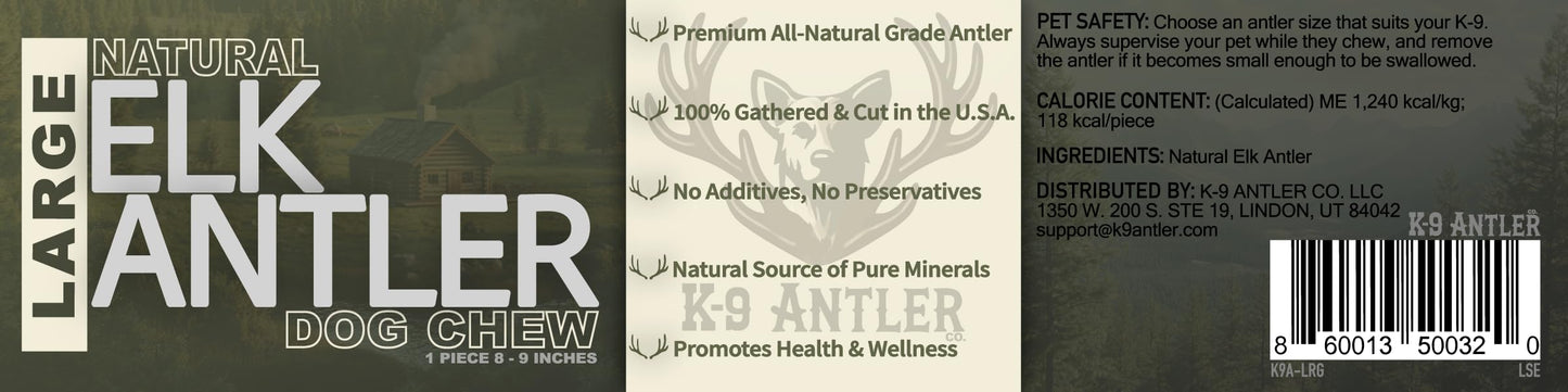 K-9 Antler Co. Elk Antlers for Dogs – Large Split, Irresistible Chew, USA Sourced, Naturally Shed & Ethically Harvested