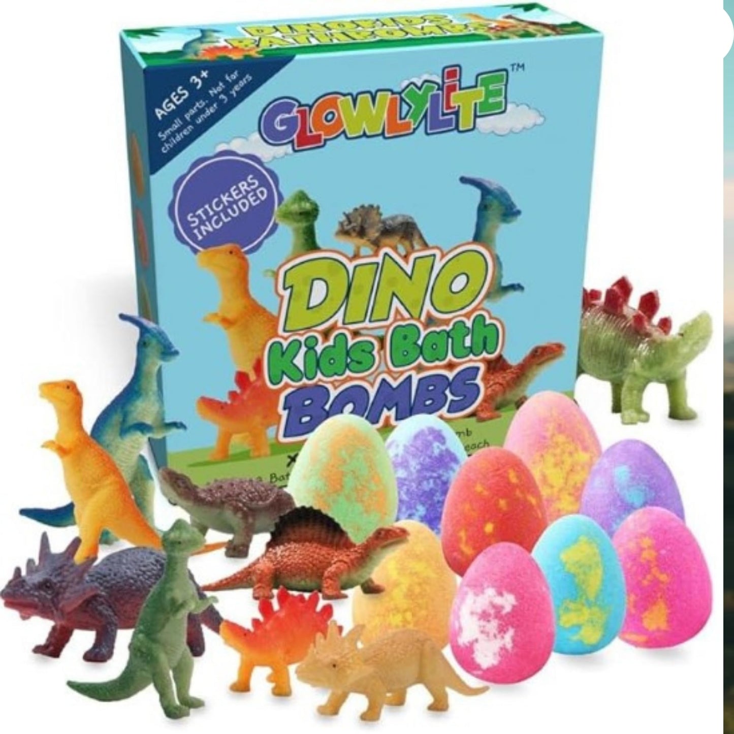 GlowlyLite Bath Bombs | 9 Pack Organic Bath Bomb For Kids With Surprise Inside | Organic Bubble Bath Fizzies With Toys, Fun Birthday Gift And Stocking Stuffer for Boys and Girls, Perfect for Bath Time