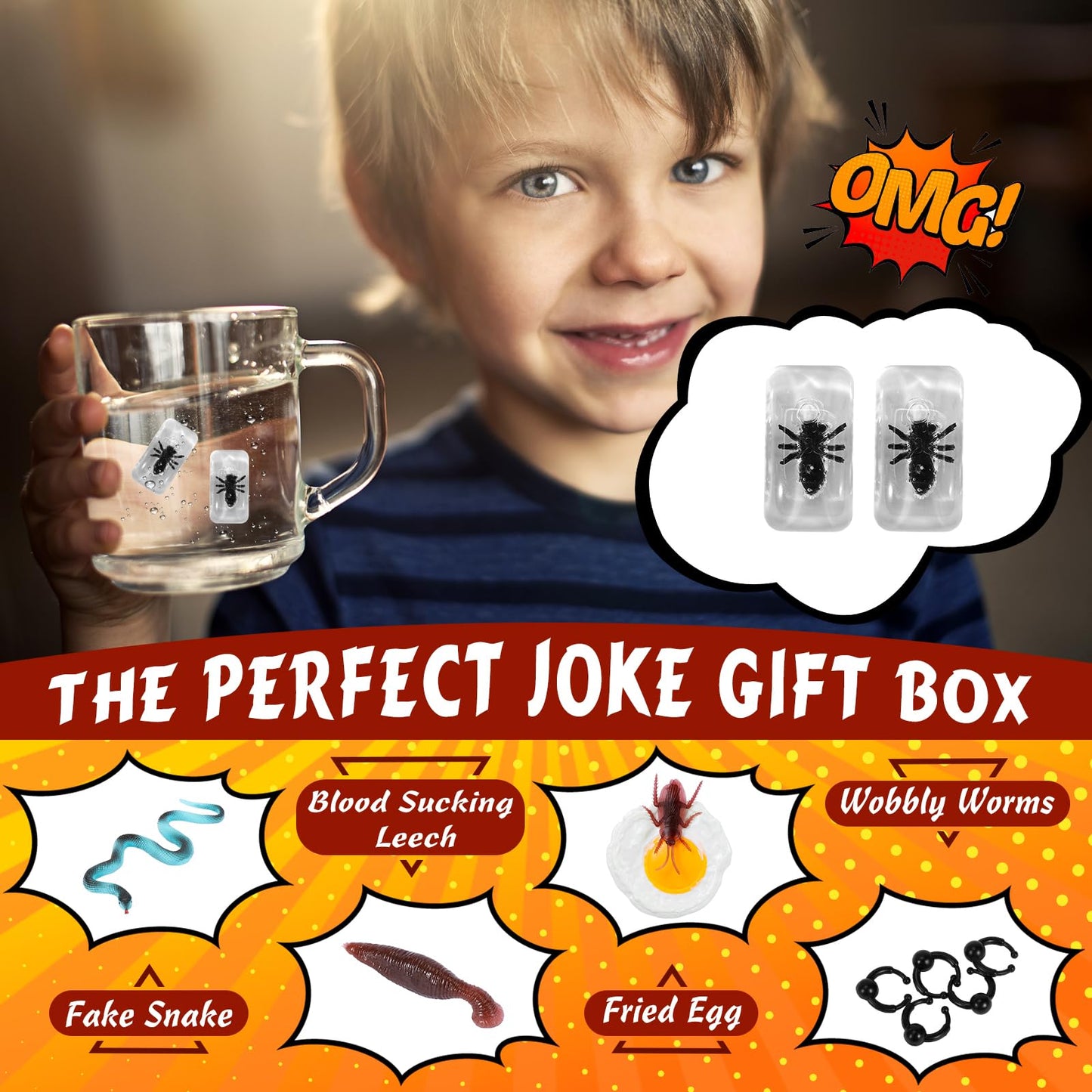 Prank Kit for Kids - 18 Gags & Practical Joke Toys - Prank Stuff for April Fools - Ultimate Practical Jokes - Gag Gifts for Kids - Big Funny Toys Pack Set Box