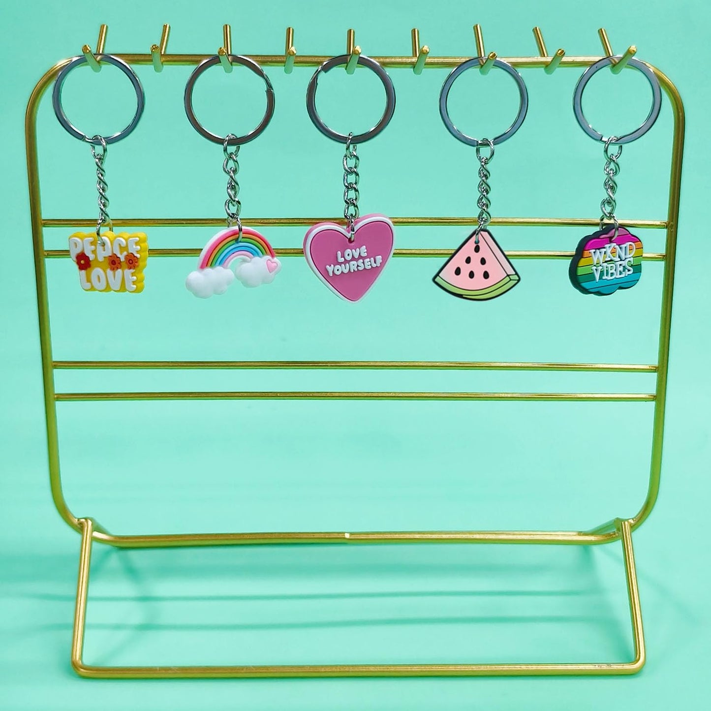 Gibleitz 200pcs Random Different Keychains,Mixed Non-Repeat Cute Key Chain for Classroom Prizes Students Incentives Holiday Gifts Party Favors