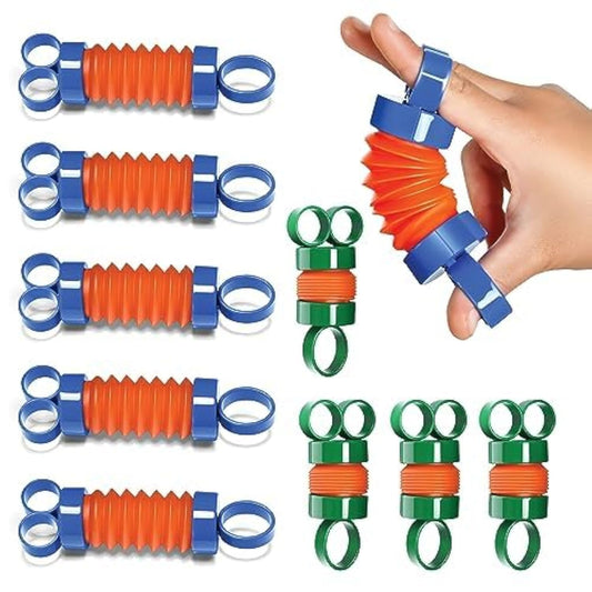 Finger Poppers Fidget Toy for Kids - Hand Exercisers Pop Tube Mini Fidget Toys - Sensory Toy for Girls and Boys - Finger Strengthener Occupational Therapy Toy Stocking Stuffers - Pack of 10